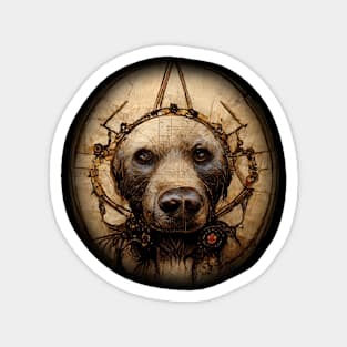 Labrador Retriever Surreal Steampunk Artwork, Dog Lover Magnet