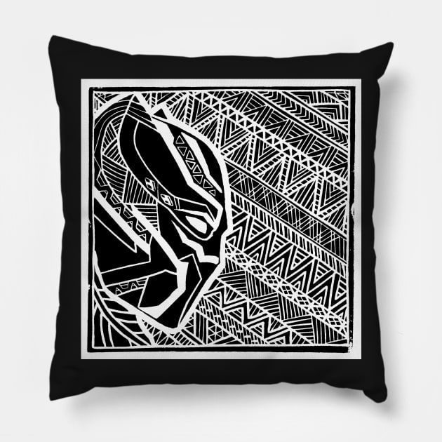 Black Panther - Lino Pattern Pillow by Jomeeo