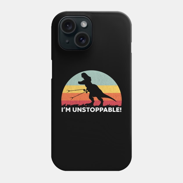 Funny T Rex I'm Unstoppable With Trash Grabber Picker Phone Case by vycenlo