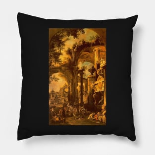 an allegorical painting of the tomb of lord somers - Canaletto Pillow