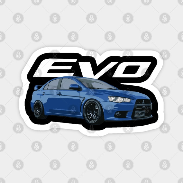 EVO X evolution 10 octane blue Magnet by cowtown_cowboy