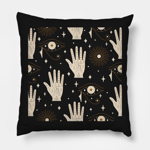 Palmistry Pattern Pillow by Ravensdesign