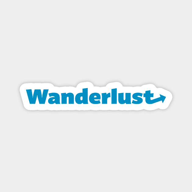 Wanderlust Simple Minimalist Arrow Design (Cyan) Magnet by Graograman