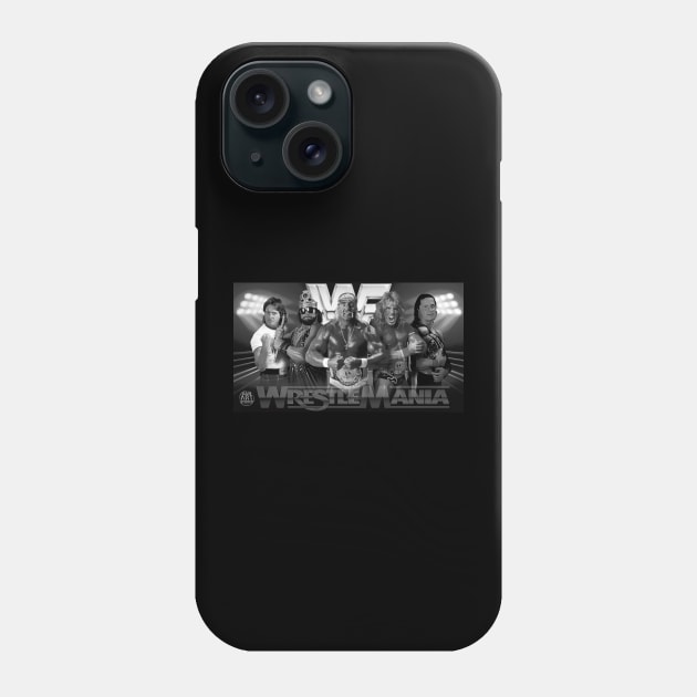 Black and White WWF 90s Phone Case by SAN ART STUDIO 