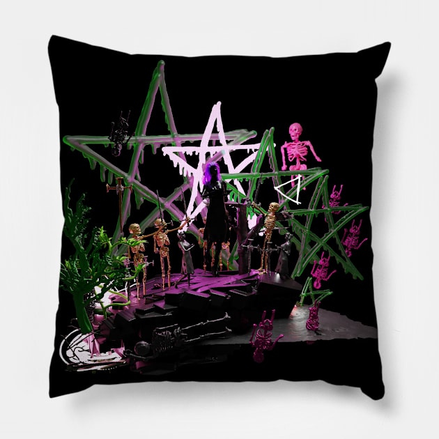 queen of the skeletons Pillow by occultfx