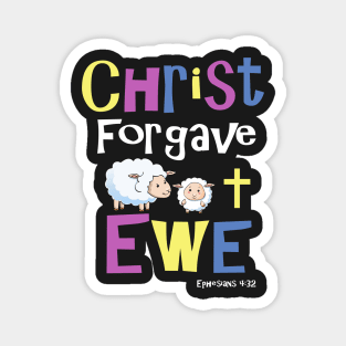 Christian Gifts for Kids - Christ Forgave Ewe Magnet