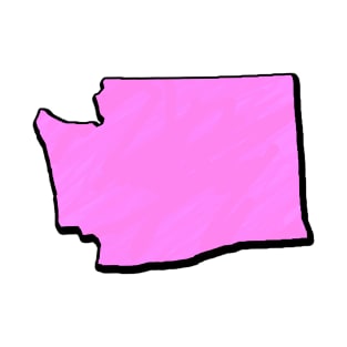 Pink Washington Outline T-Shirt