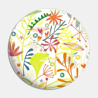 Tropical Leaves and Flowers Art Pin