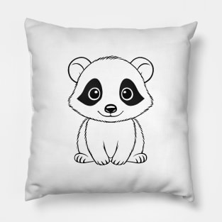 Cute Baby Badger Animal Outline Pillow