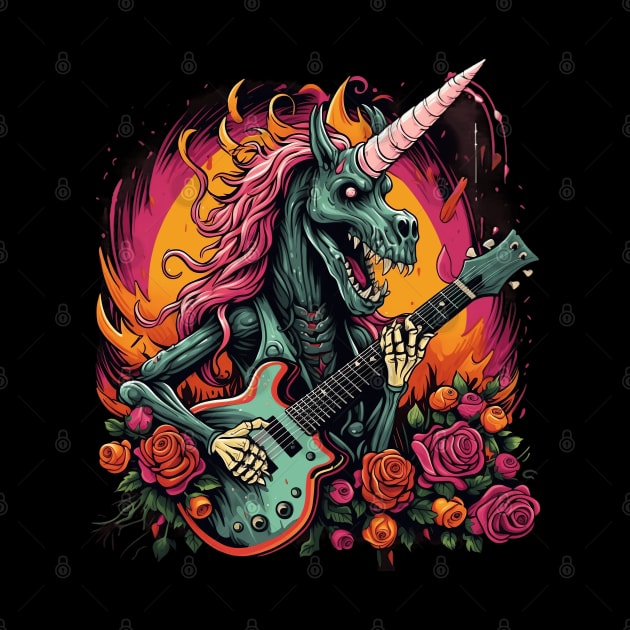 Death Metal Unicorn Dark Humor by origato