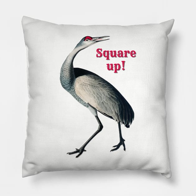 Square Up Heron Pillow by yaywow