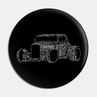 Hot Rod Car Automotive Typography Art Pin