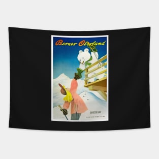 Berner Oberland,Switzerland,Ski Poster Tapestry