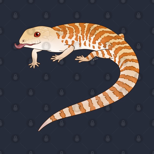 Albino Blue Tongue Skink by anacecilia