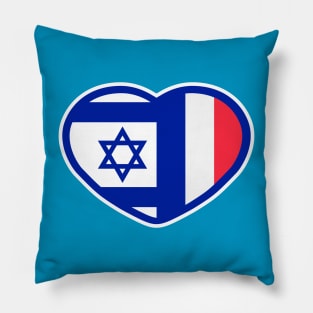 France Israel flags in hart Pillow