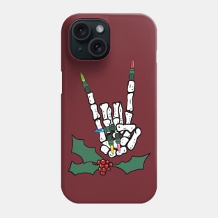 Rocker Christmas Skeleton hand Phone Case