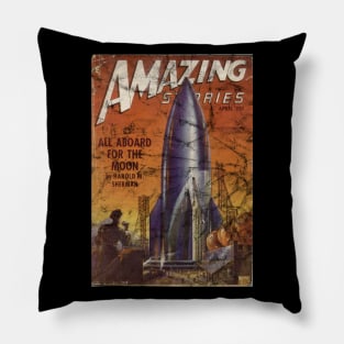 All Aboard for the Moon Pillow