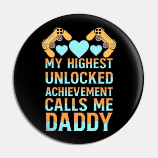 Funny Gamer Daddy Gift Pin