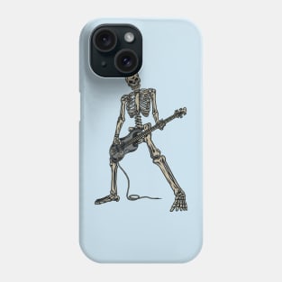 Skeleton Playing Guitar for Rock Music Lover Present and Hardcore Music Fan Gift Phone Case