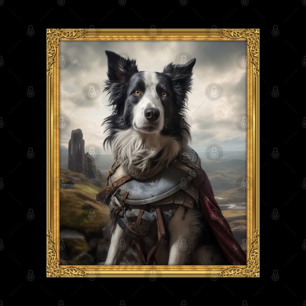 Gallant Border Collie - Medieval Knight  (Framed) by HUH? Designs