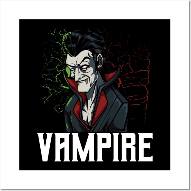 Vampire　TeePublic　Art　Creepy　Vampire　Dracula　and　Prints　Monster　Posters