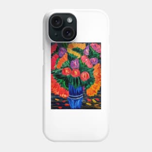 beautiful bouquet flowers in a glass vase Phone Case