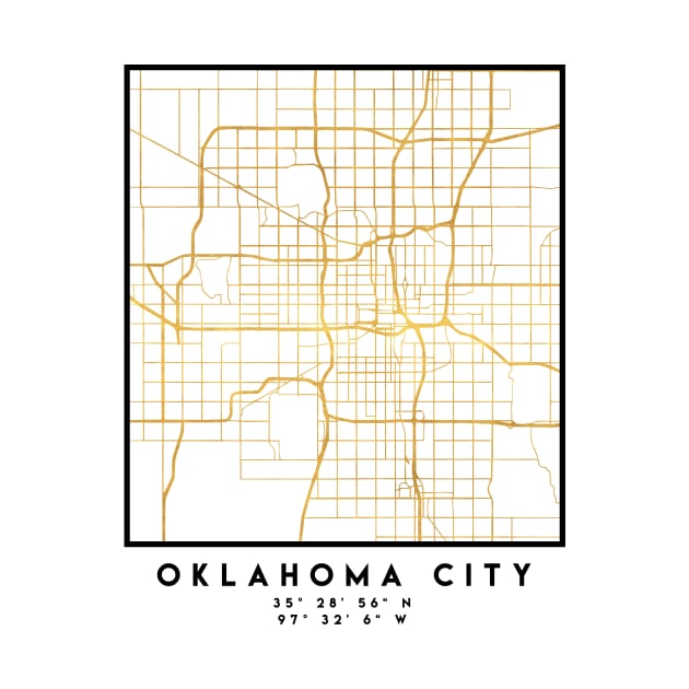 OKLAHOMA CITY STREET MAP ART by deificusArt