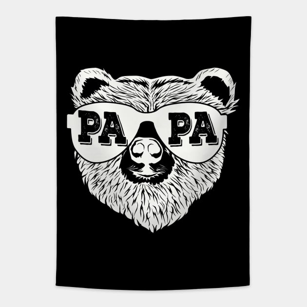 Retro Papa Bear New Dad Father's Day Daddy Birthday Family Tapestry by SilverLake