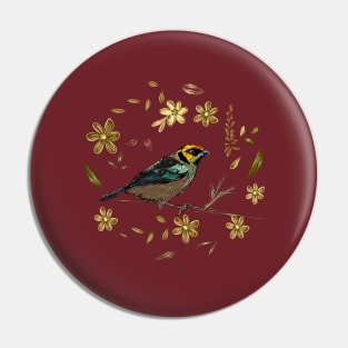 Bird in golden garden Pin