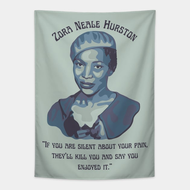 Zora Neale Hurston Portrait and Quote Tapestry by Slightly Unhinged