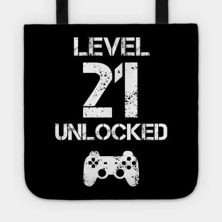 Level 21 Unlocked T-Shirt - 21th Birthday Gift Tote