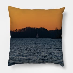 Sailing away at Sunset Pillow