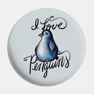 I Love Penguins Pin