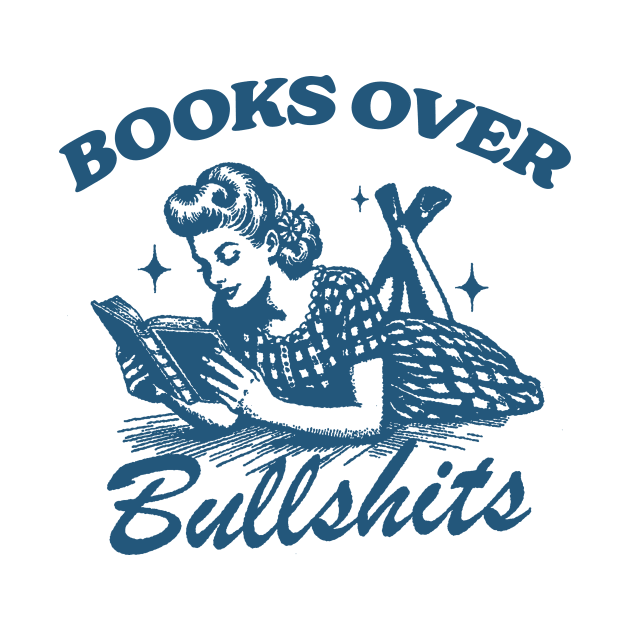 Books Over Bullshirts Graphic T-Shirt, Retro Unisex Adult T Shirt, Vintage 90s Theme T Shirt, Nostalgia by Hamza Froug