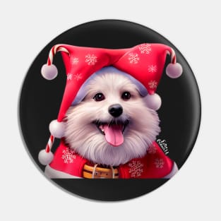 Christmas Pomeranian Puppy Pin