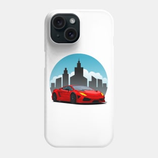 Red Lamborghini in the City Phone Case