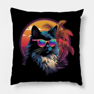 Retro Wave Balinese Cat Shirt Pillow