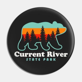 Current River State Park Missouri Bear Retro Vintage Sunset Pin