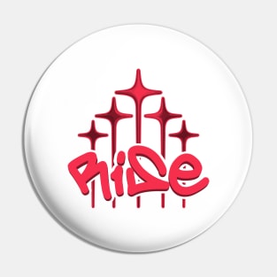 rise red star spark lettering word art Pin