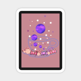 Space storm in a tea cup - Kawaii Magnet