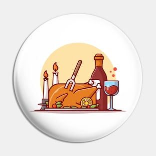 Thanksgiving Cartoon Vector Icon Illustration Pin