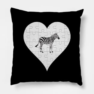 Jigsaw  Zebra Heart Design - Wild Animal Zebra Pillow