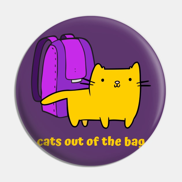 Cat Out of The Bag Pin by Craftee Designs