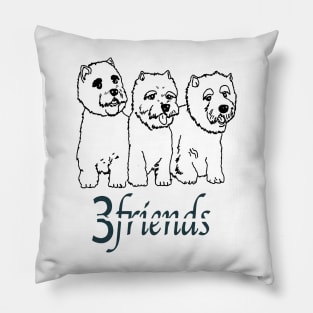 Three Friends Dogs V1 Pillow