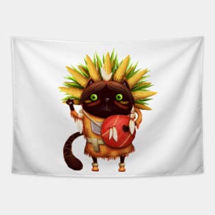 cat indian chief Tapestry