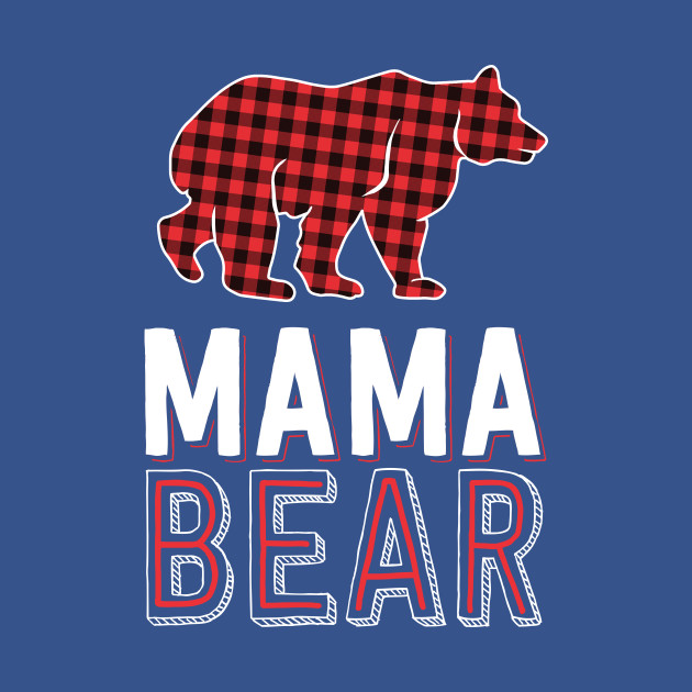 Discover Mama Bear Mom Red Buffalo Plaid Matching Family Christmas - Buffalo Plaid - T-Shirt