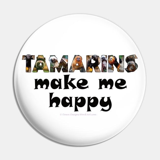 Tamarins make me happy - wildlife oil painting word art Pin by DawnDesignsWordArt