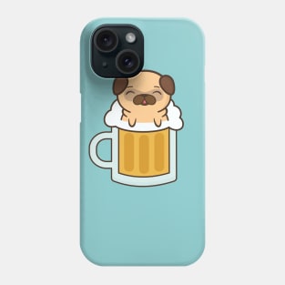 Cute and Kawaii Adorable Pug With Beer Phone Case