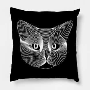 Cat looking at you Illustration Pillow