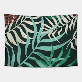 Green Tropical Leaves Tapestry